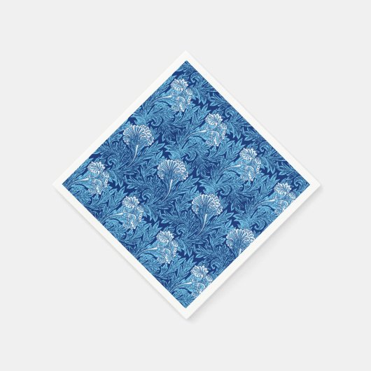 Serviette En Papier Jacobean Flower Damask, Cobalt et bleu clair (Coin)