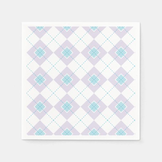 Serviette En Papier Jacquard bleu clair et violet (Devant)
