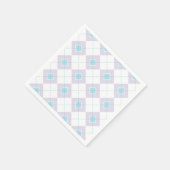 Serviette En Papier Jacquard bleu clair et violet (Coin)
