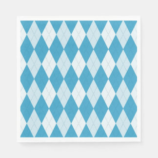 Serviette En Papier Jacquard bleu Peacock Petite forme diamant