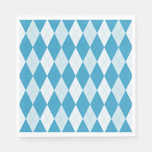 Serviette En Papier Jacquard bleu Peacock Petite forme diamant (Devant)