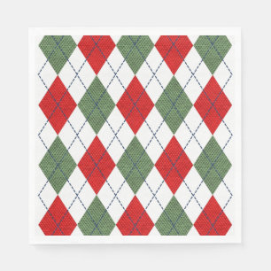 Serviette En Papier Jacquard de Noël aux couleurs des vacances