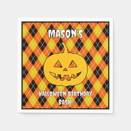 Serviette En Papier Jacquard Halloween Jack-o'-lantern (Devant)
