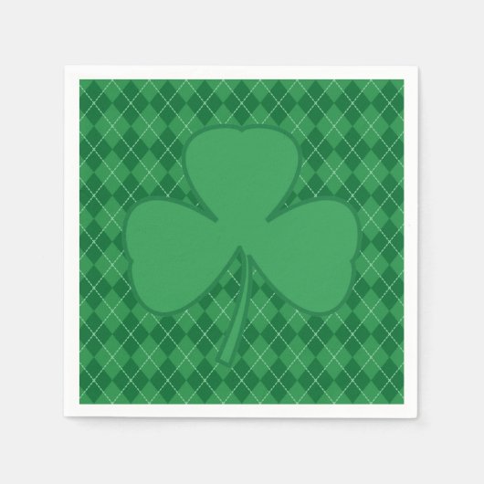 Serviette En Papier Jacquard irlandais shamrock (Devant)