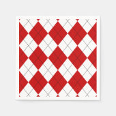 Serviette En Papier Jacquard preppy Tartan Diamond Plaid Rouge Blanc (Devant)