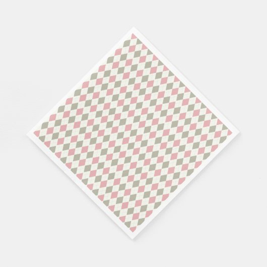 Serviette En Papier Jacquard rose et taupe Motif-Élégant polyvalent (Coin)