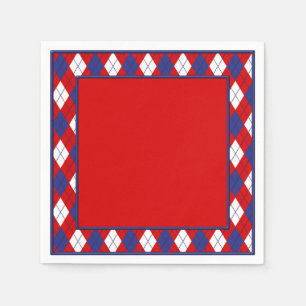 Serviette En Papier Jacquard rouge, blanc, bleu 1 PAPIER NAPKINS R
