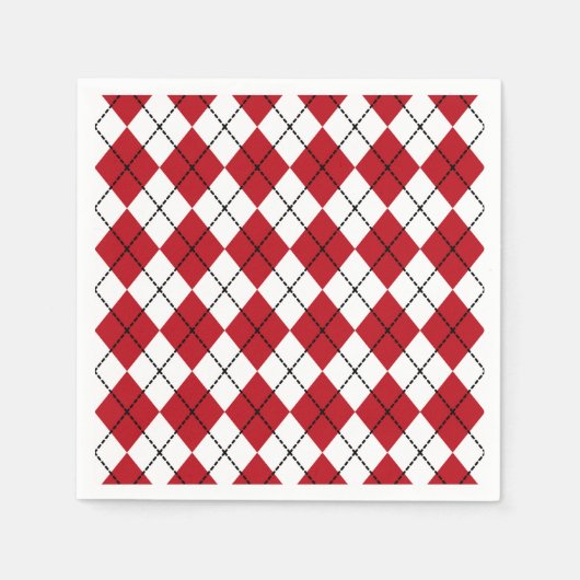 Serviette En Papier Jacquard rouge classique barbecue Pique-nique été (Devant)