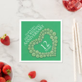 Serviette En Papier Jade 12e Mariage Anniversaire de coeur serviettes  (En situation)
