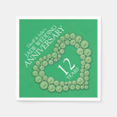 Serviette En Papier Jade 12e Mariage Anniversaire de coeur serviettes  (Devant)
