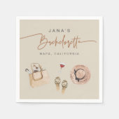 Serviette En Papier JADE Bohemian Napa Vin Pays Bachelorette (Devant)