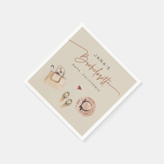 Serviette En Papier JADE Bohemian Napa Vin Pays Bachelorette (Coin)