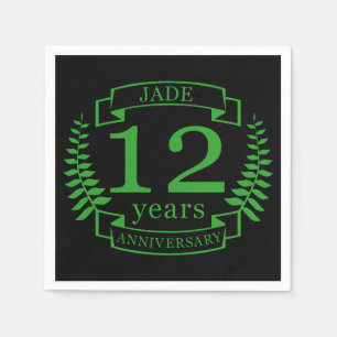 Serviette En Papier Jade Gemstone mariage anniversaire 12 ans
