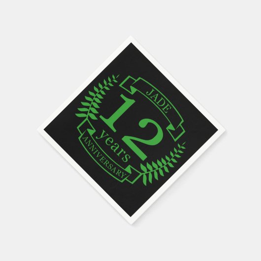 Serviette En Papier Jade Gemstone mariage anniversaire 12 ans (Coin)