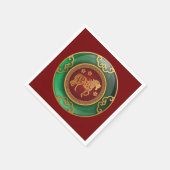 Serviette En Papier Jade Nouvel An chinois du cheval (Coin)