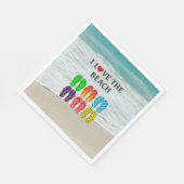 Serviette En Papier J'adore la plage (Coin)