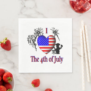 Serviette En Papier J'adore le 4 juillet