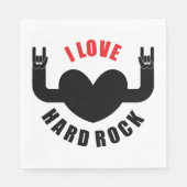Serviette En Papier J'adore le hard rock (Devant)