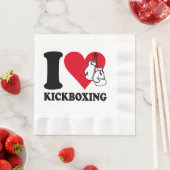 Serviette En Papier J'adore le kickboxing (En situation)