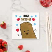 Serviette En Papier J'adore les pommes de terre (En situation)