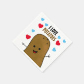 Serviette En Papier J'adore les pommes de terre (Coin)