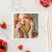 Serviette En Papier J'adore les Tacos (En situation)