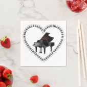 Serviette En Papier J'adore mes serviettes de piano (En situation)
