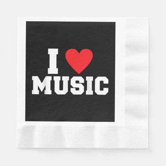 Serviette En Papier J'adore Music Lover (Devant)