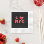 Serviette En Papier J'adore NYC Classique (En situation)