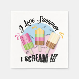 Serviette En Papier J'adore Summer - Je hurle ! ! !