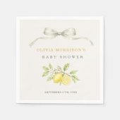 Serviette En Papier J'ai Hâte de Vous Presser Vous Bébé Shower Citron (Devant)