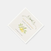 Serviette En Papier J'ai Hâte de Vous Presser Vous Bébé Shower Citron (Coin)