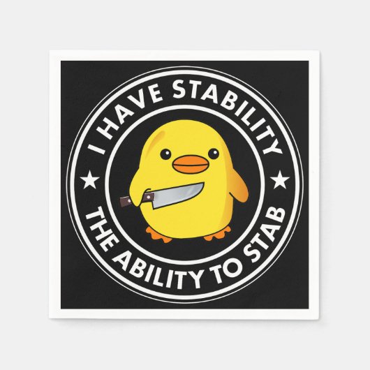 Serviette En Papier J'Ai La Stabilité De Stab Funny (Devant)