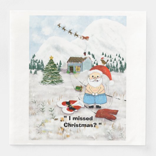 Serviette En Papier "J'ai manqué Noël ?" Serviette de table (Devant)