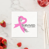 Serviette En Papier J'ai survécu au cancer du sein (En situation)