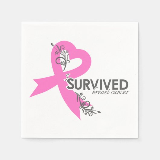 Serviette En Papier J'ai survécu au cancer du sein (Devant)