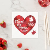 Serviette En Papier J'Ai Trouvé Ma Pièce Manquante - Puzzle Heart (En situation)