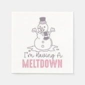 Serviette En Papier J'ai une fonte - Drôle Snowman Design (Devant)