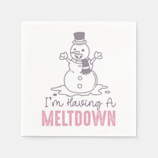 Serviette En Papier J'ai une fonte - Drôle Snowman Design (Devant)