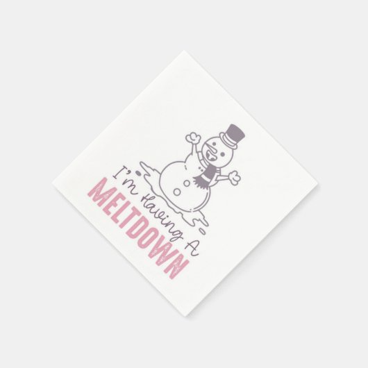 Serviette En Papier J'ai une fonte - Drôle Snowman Design (Coin)