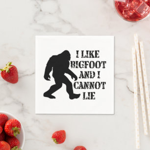 Serviette En Papier J'aime Bigfoot et je ne peux pas mentir