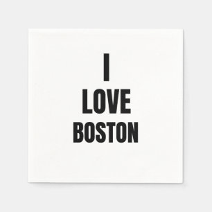 SERVIETTE EN PAPIER J'AIME BOSTON