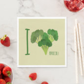 Serviette En Papier J'aime Brocoli (En situation)