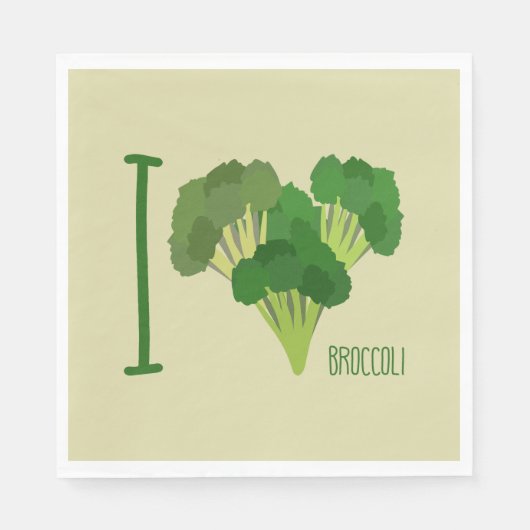 Serviette En Papier J'aime Brocoli (Devant)
