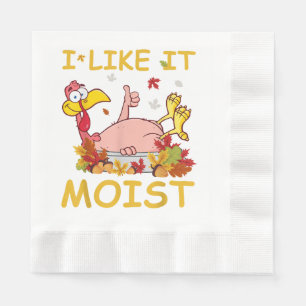 Serviette En Papier J'aime ça humide drôle dinde comme dîner Thanksgiv