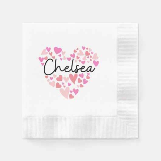 Serviette En Papier J'aime Chelsea - coeurs pour Chelsea (Devant)