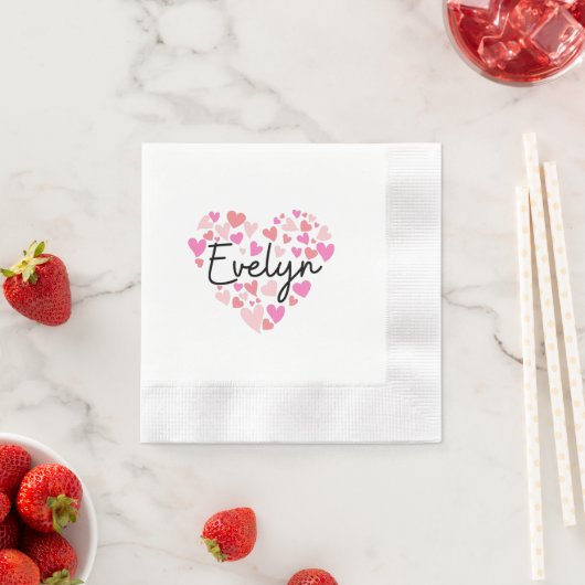 Serviette En Papier J'aime Evelyn (En situation)