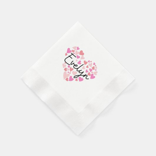 Serviette En Papier J'aime Evelyn (Coin)