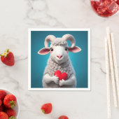 Serviette En Papier J'aime Ewe (En situation)