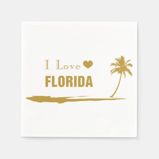 Serviette En Papier J'aime Florida Gold (Devant)
